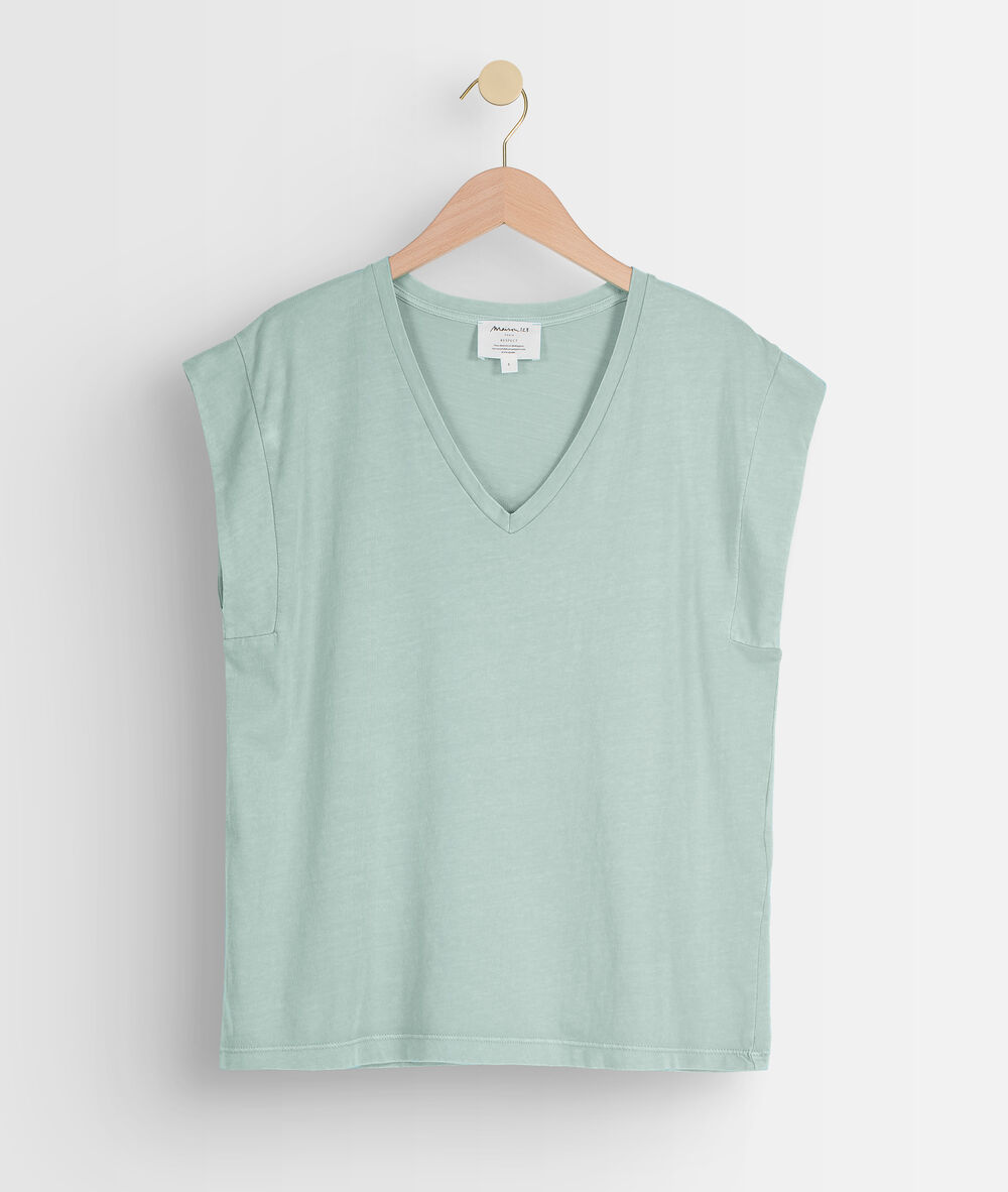 Tee-shirt en coton biologique céladon ideal celadon.