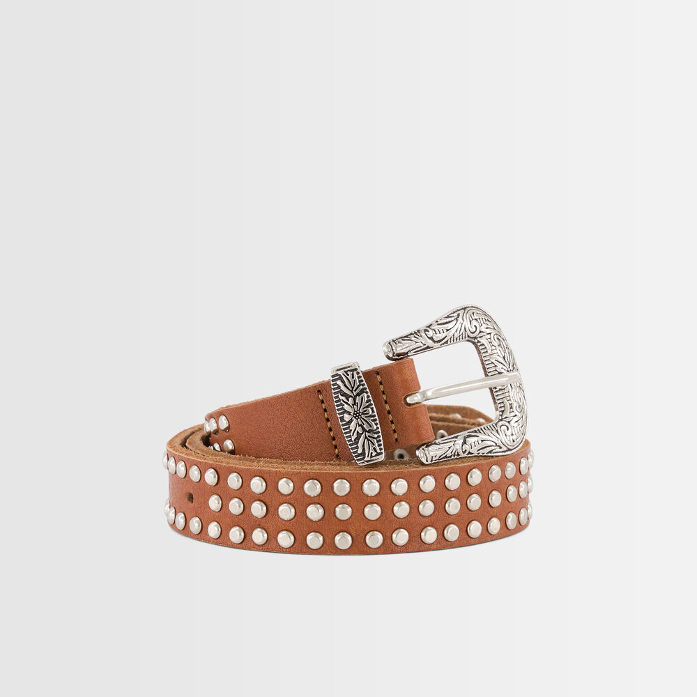 Ceinture cloutée camel sharleen camel.