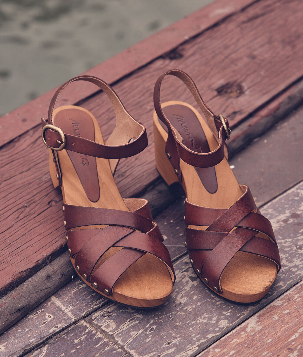 sandales marron talon