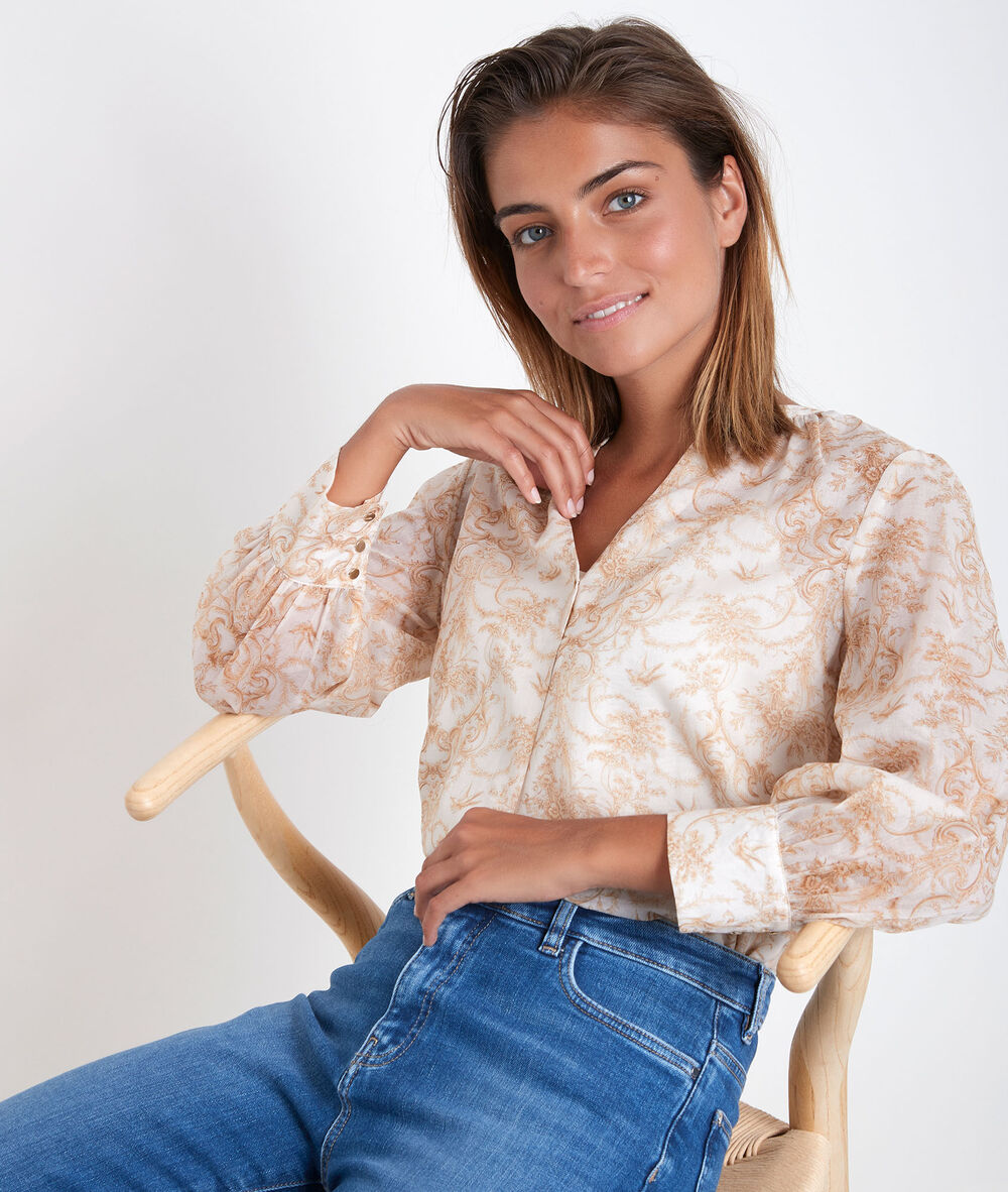 Blouse imprimé cachemire jabia ecru.