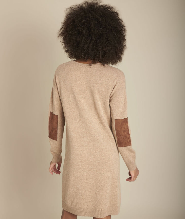 Robe en cachemire havane ficus camel.