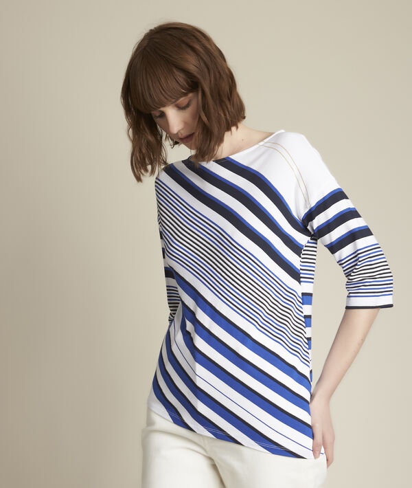 Tee-shirt rayé asymétrique Royan | 1-2-3 Tee-shirt rayé asymétrique Royan PhotoZ | 1-2-3