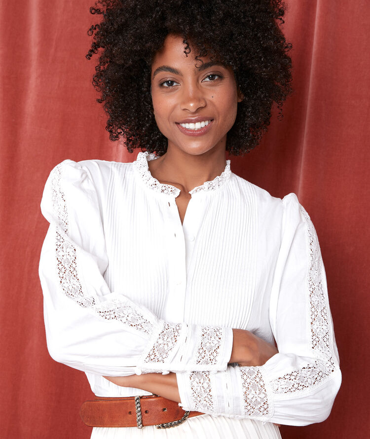Blouse en dentelle écrue jena ecru.