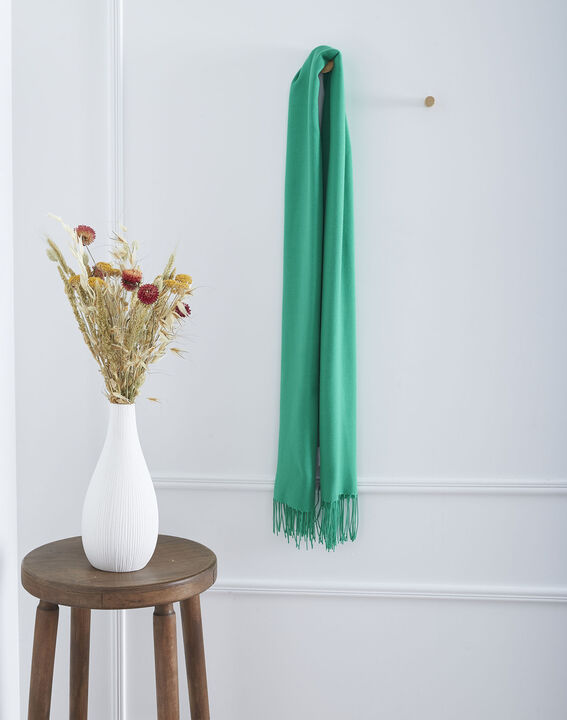 Foulard vert à franges Fossette | 1-2-3 Foulard vert à franges Fossette PhotoZ | 1-2-3