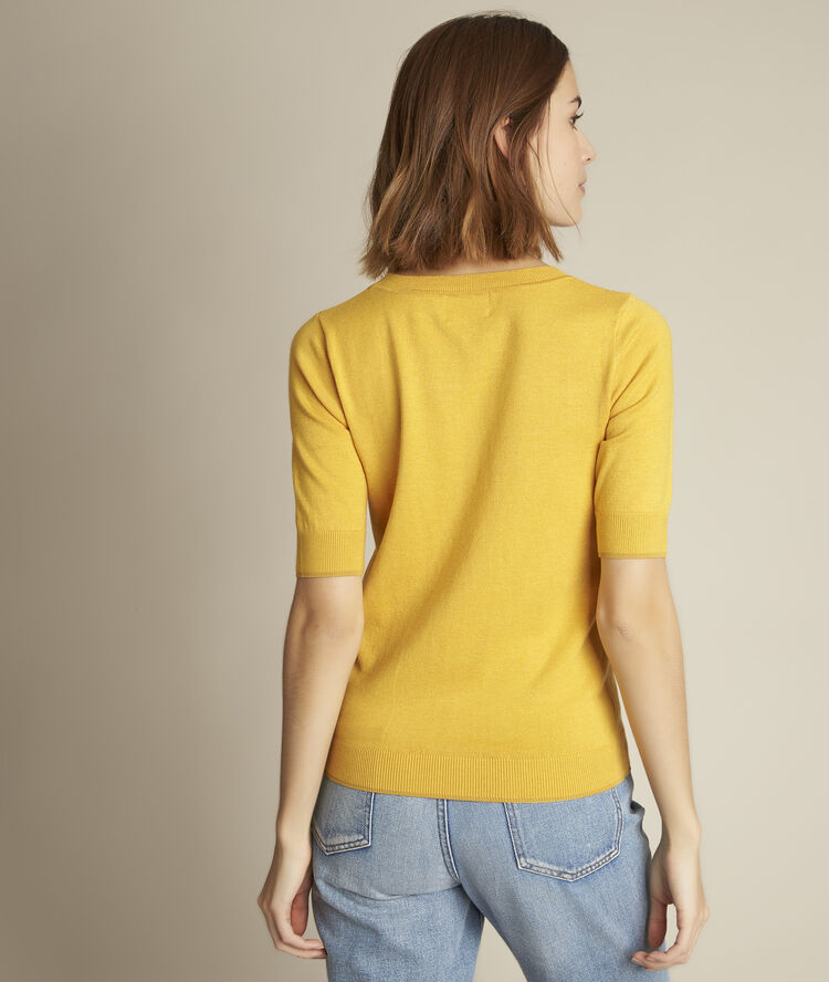 Pull jaune diapason miel.