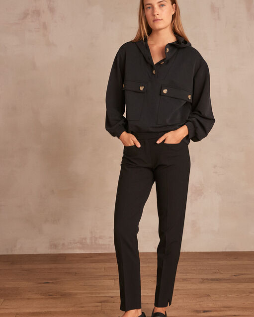 Schwarze zigarettenhose aus mikrofaser, valero schwarz.