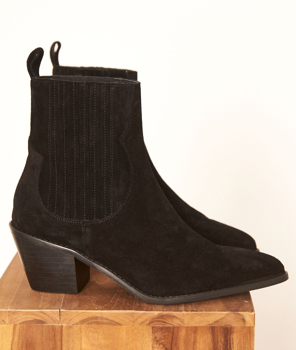 Santiags basses en cuir velours noir Habby | 1-2-3 Santiags basses en cuir velours noir Habby PhotoZ | 1-2-3