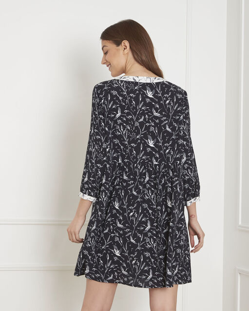 Robe noire imprimé fleuri loelie noir.