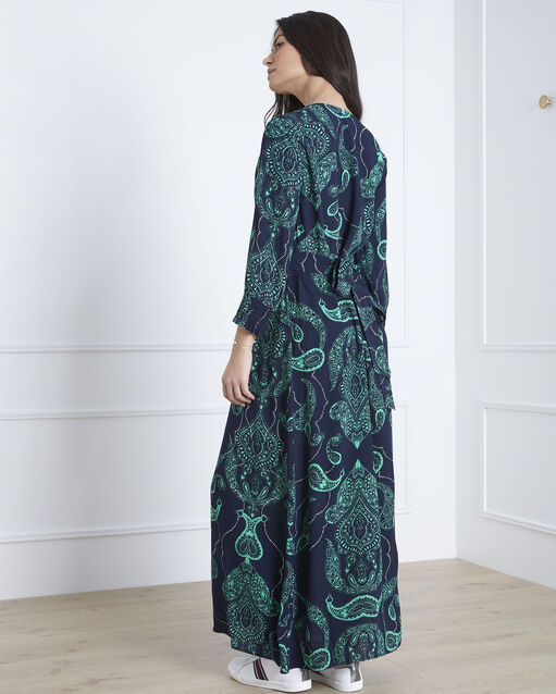 Robe marine longue imprimé cachemire lidiane marine.