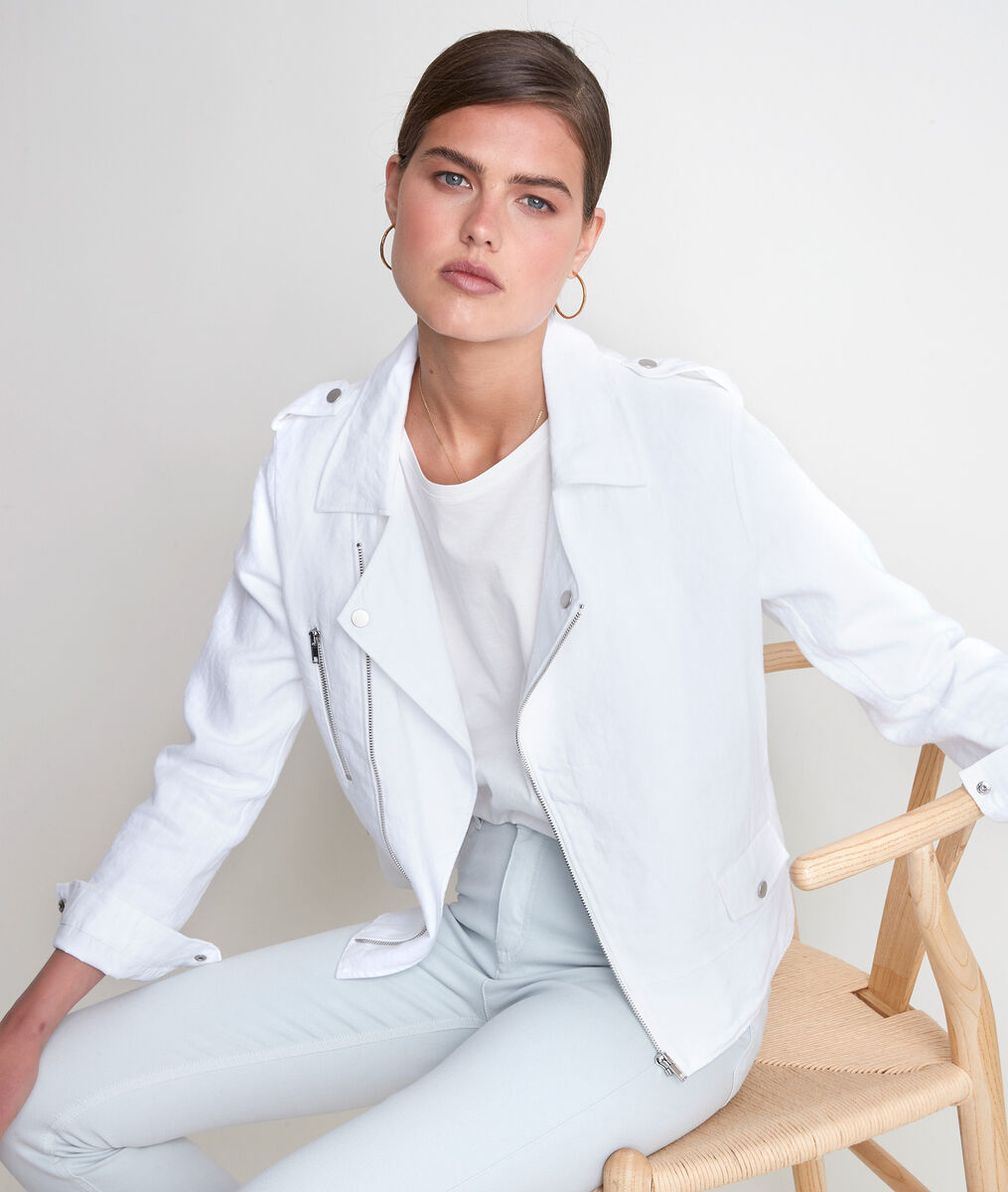 Blouson en lin blanc Tommy | 1-2-3 Blouson en lin blanc Tommy PhotoZ | 1-2-3