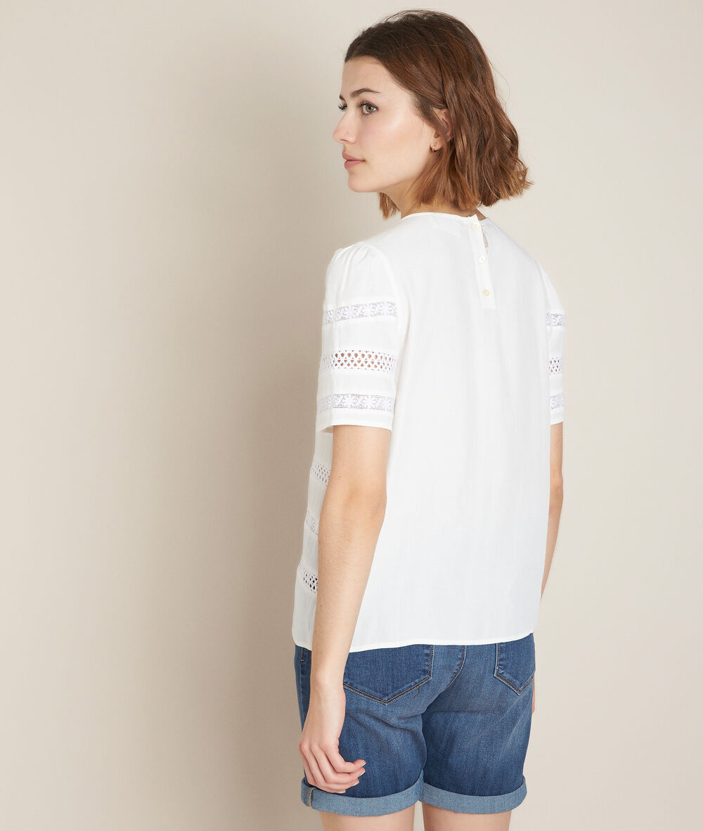 Top en dentelle ewa blanc.