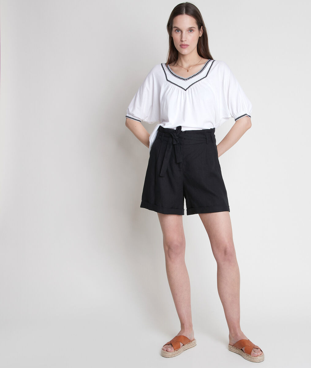 Tee-shirt loose brodé blanc Eglantine | 1-2-3 Tee-shirt loose brodé blanc Eglantine PhotoZ | 1-2-3