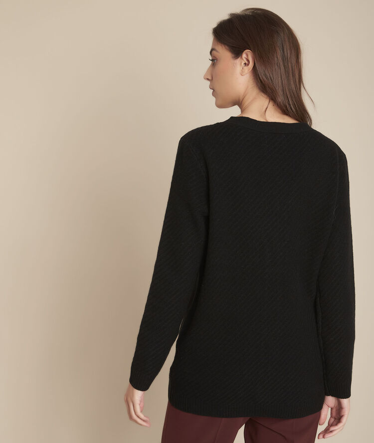 Gilet en laine noir frimas noir.