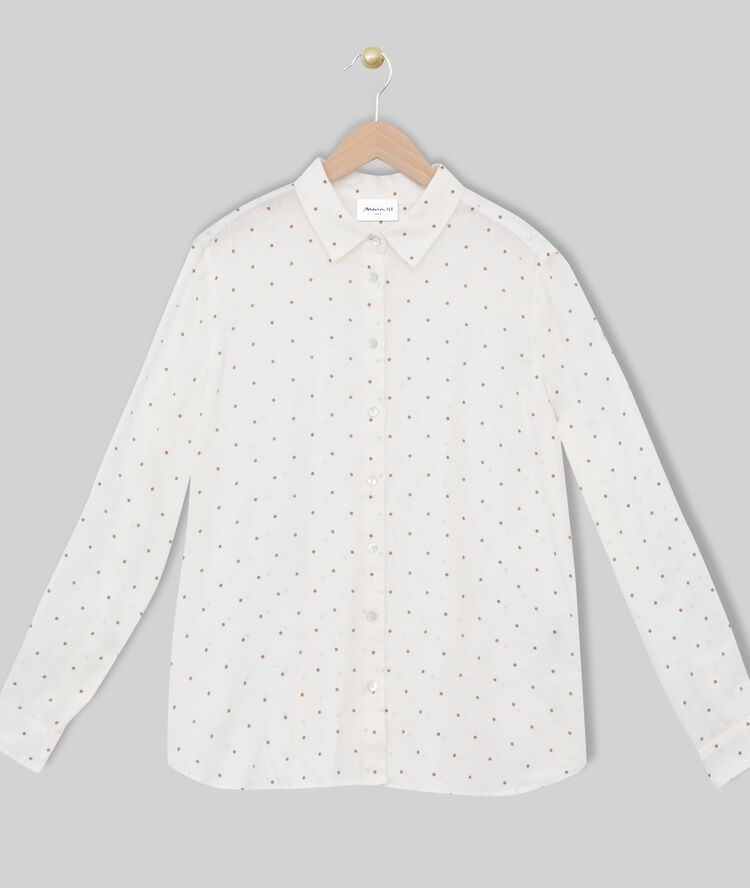Chemise en lin à pois eloi cannelle.