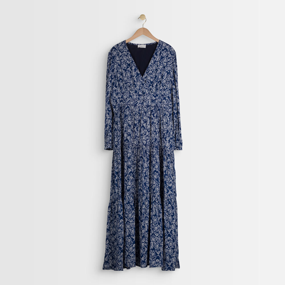 Robe longue imprimée leonor marine.