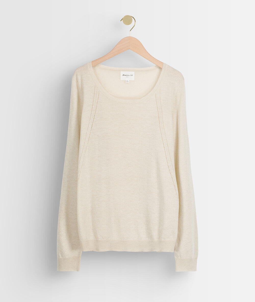 Pull en maille fine crème tommy creme.