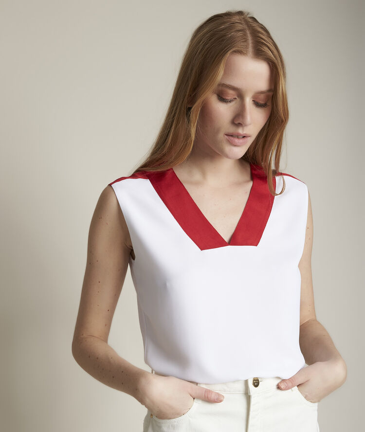 Top bimati&egrave;re rouge elisa rouge casaque.