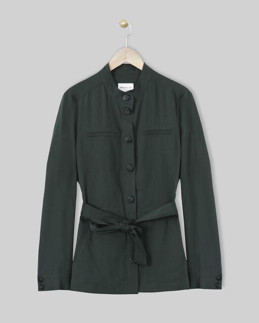 Veste vert foncé fluide boutonnée birgit vert anglais.