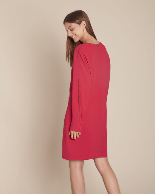 Robe rouge à boutons recouverts isaure grenade.