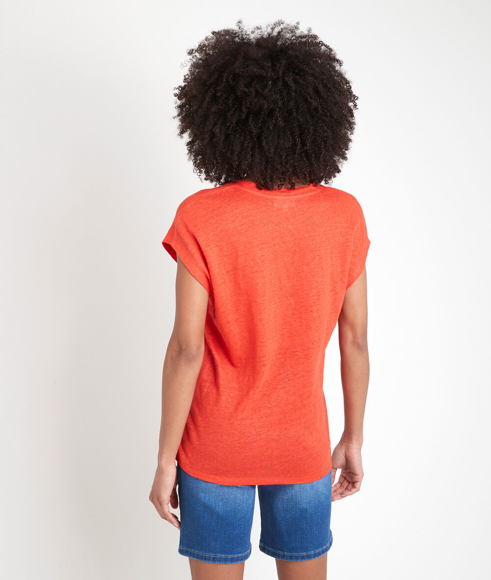 Tee-shirt en lin biologique corail icool corail.