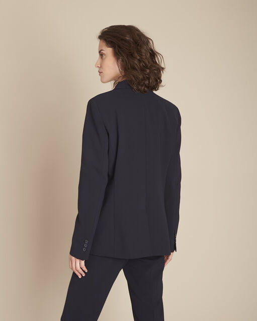 Veste marine microfibre col chale stella marine.