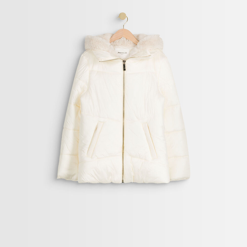 Doudoune courte fausse fourrure baiko creme.