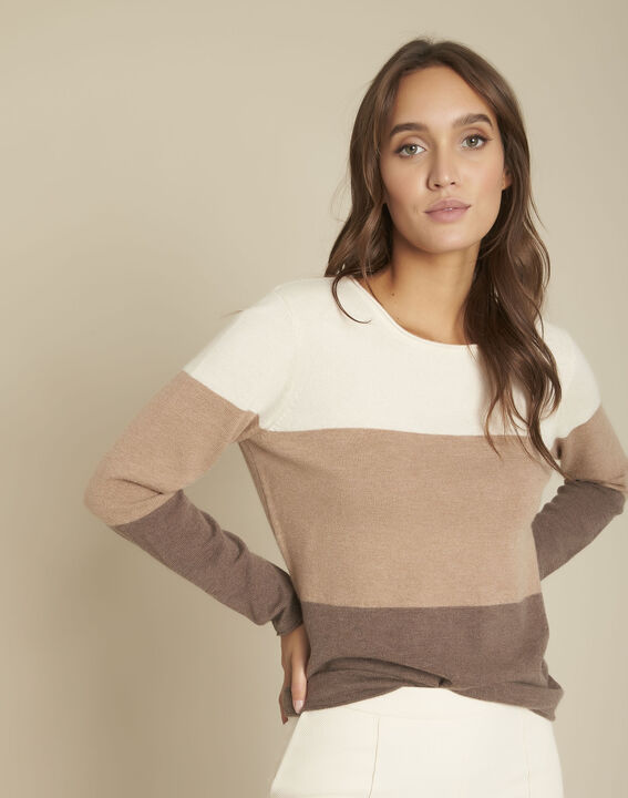 Pull en cachemire rayé ébène Florin | 1-2-3 Pull en cachemire rayé ébène Florin PhotoZ | 1-2-3