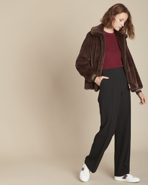 Gerippter Pullover granatrot Fortiche (2) - Maison 123