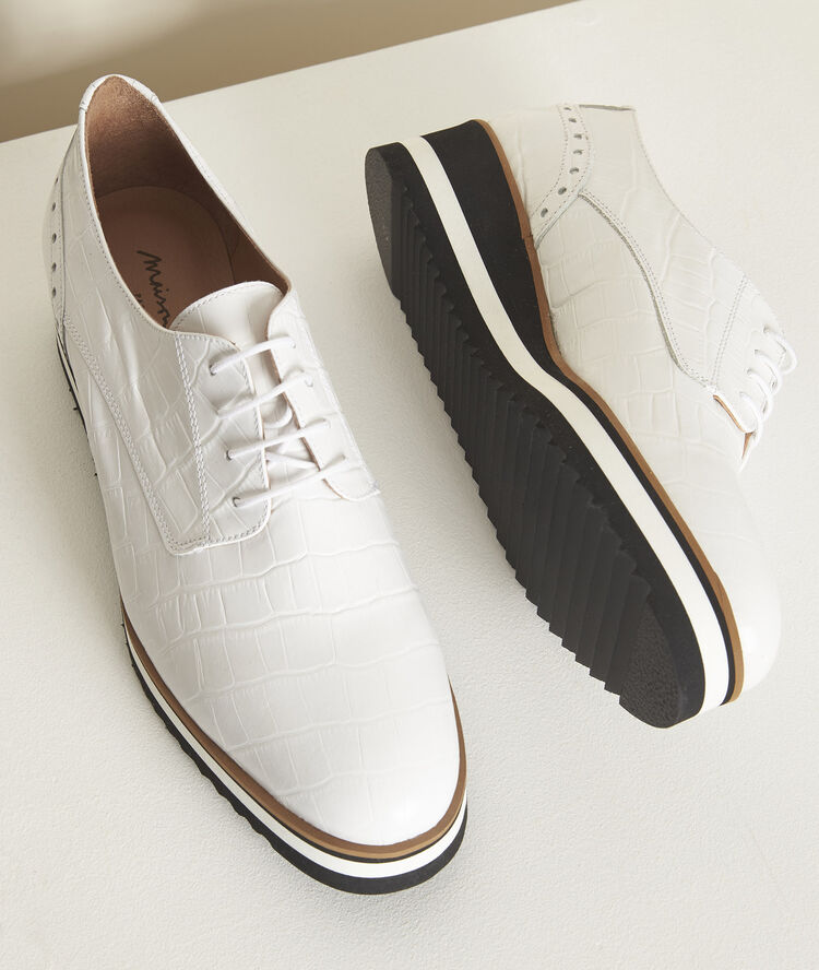 Derbies blanches compensées naelle blanc.