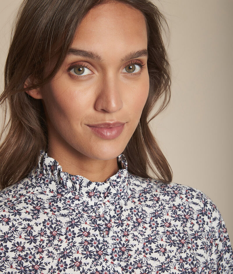 Blouse imprimé fleuri manthia ecru.