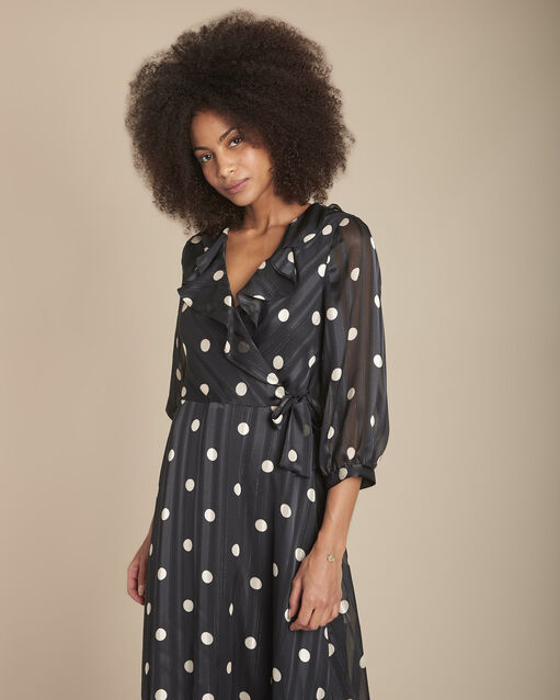 Robe à pois noire renata noir.