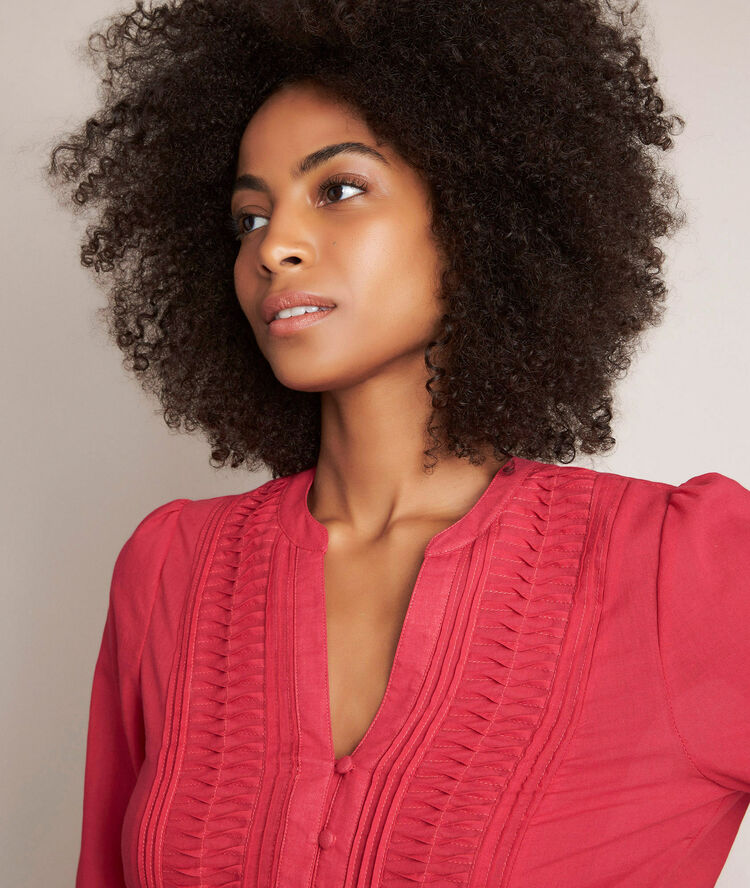 Blouse en coton elodie fuchsia fonce.