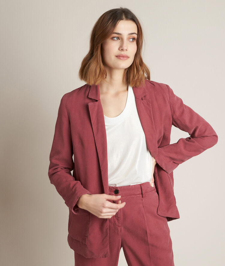 Veste fluide en tencel leonie groseille.