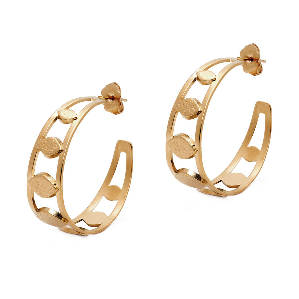 Boucles d'oreilles mini cr&eacute;oles p&eacute;tale or bijoux l&eacute;one.