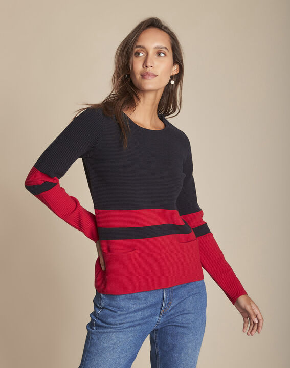 Pull marine ottoman rayures Felicidad | 1-2-3 Pull marine ottoman rayures Felicidad PhotoZ | 1-2-3
