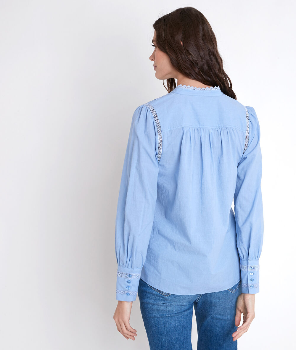 Lavendelblaue bestickte bluse aus baumwolle johana lavande.