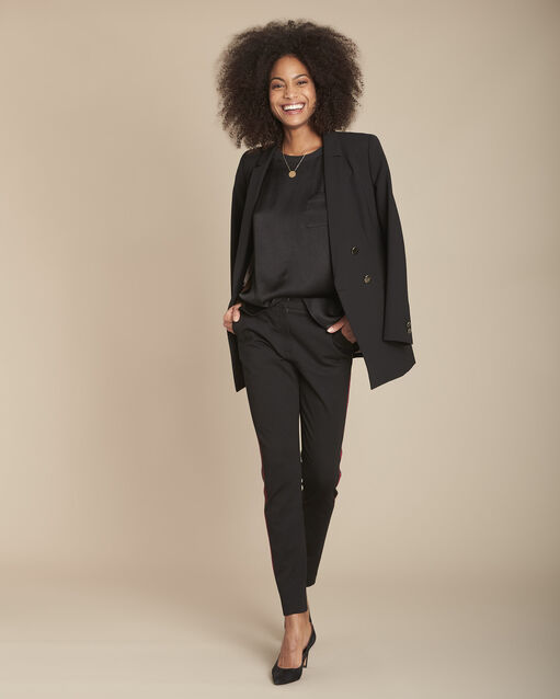 Top noir bimatière mayssa noir.