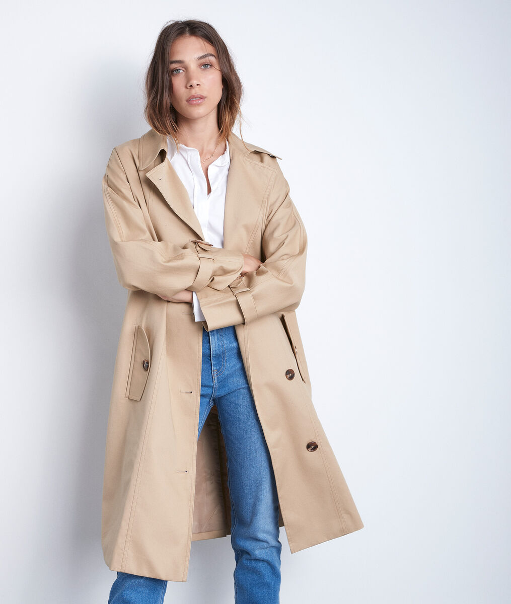 Trench intemporel en coton beige Katlyn | 1-2-3 Trench intemporel en coton beige Katlyn PhotoZ | 1-2-3
