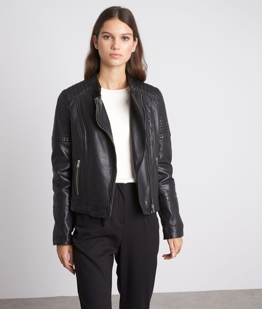 Blouson de motard en cuir noir Ridley | 1-2-3 Blouson de motard en cuir noir Ridley PhotoZ | 1-2-3