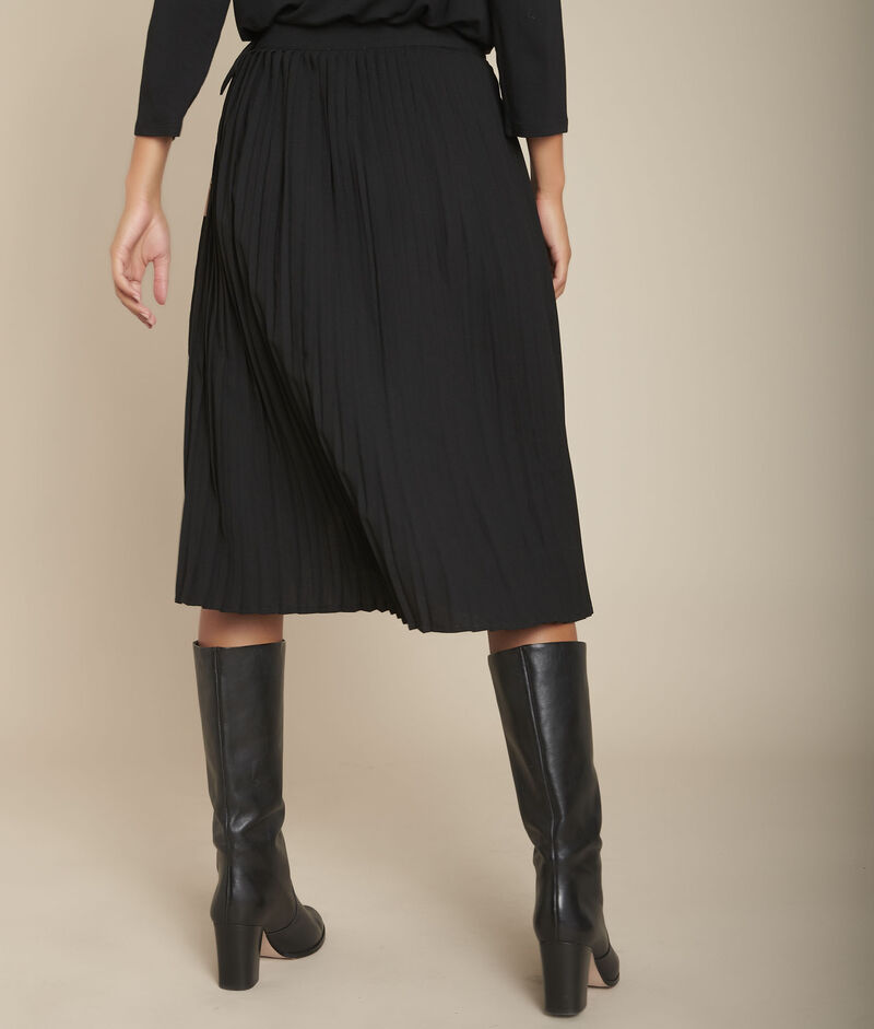 Jupe plissée dentelle kiara noir.