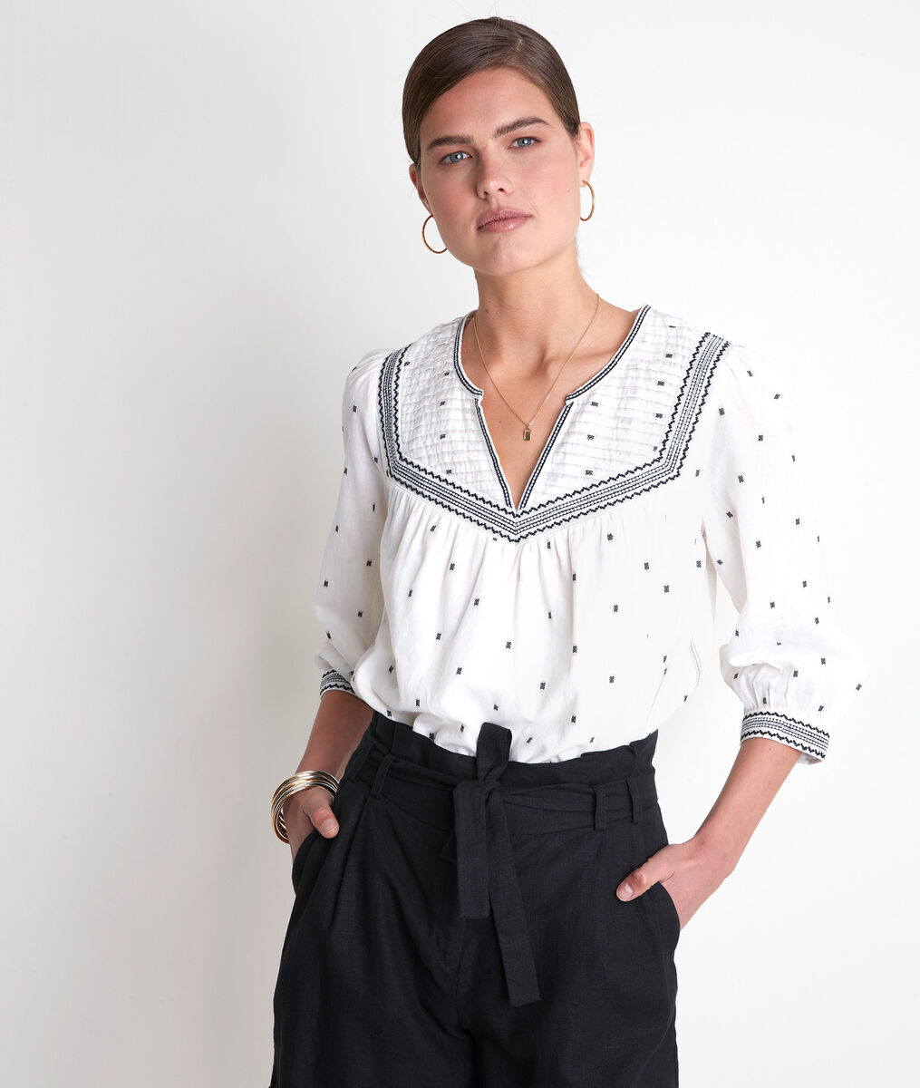 Blouse écrue brodée Talissa | 1-2-3 Blouse écrue brodée Talissa PhotoZ | 1-2-3