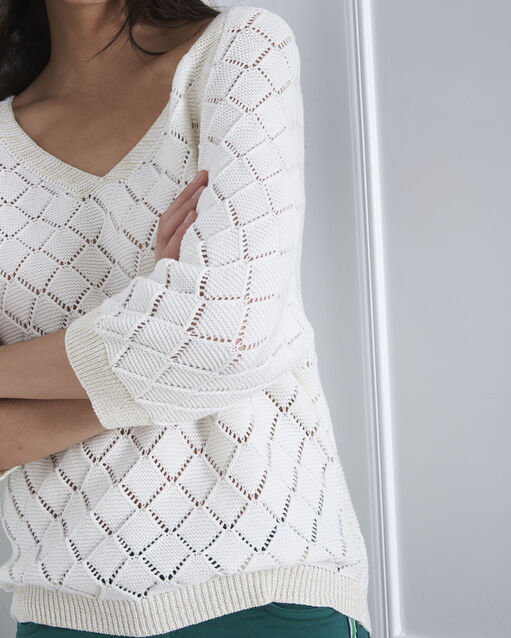 Pull crème ajouré aquarelle creme.