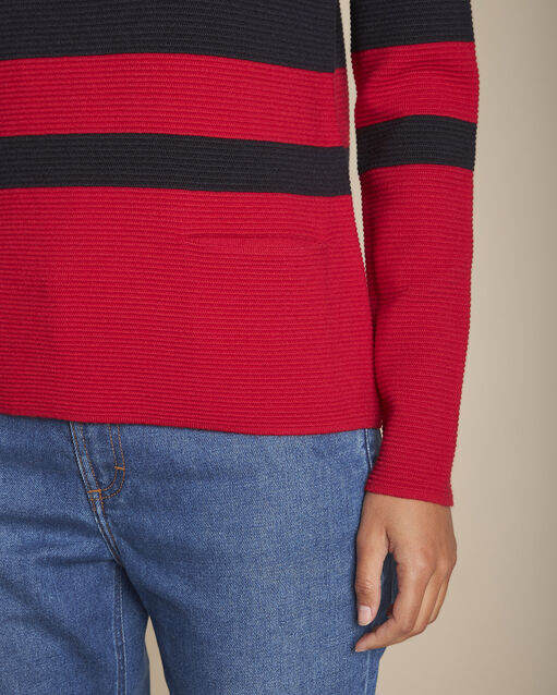 Pull marine ottoman rayures felicidad marine.