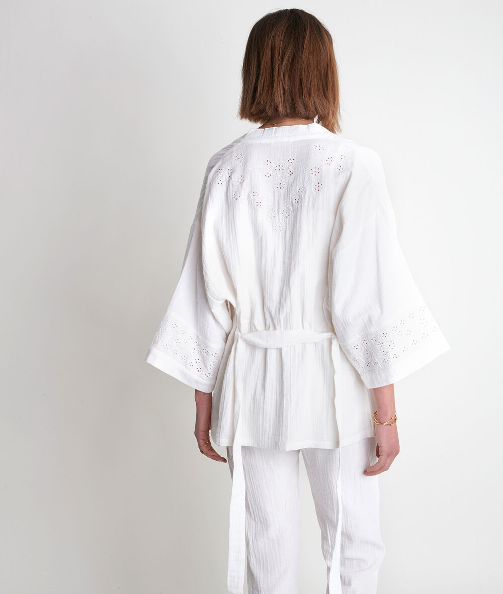 Kimono en coton écru tibo ecru.