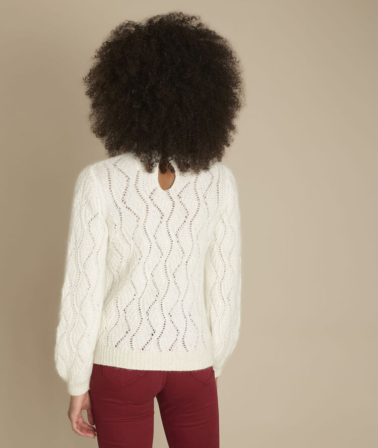 Pull ajouré fable ecru.