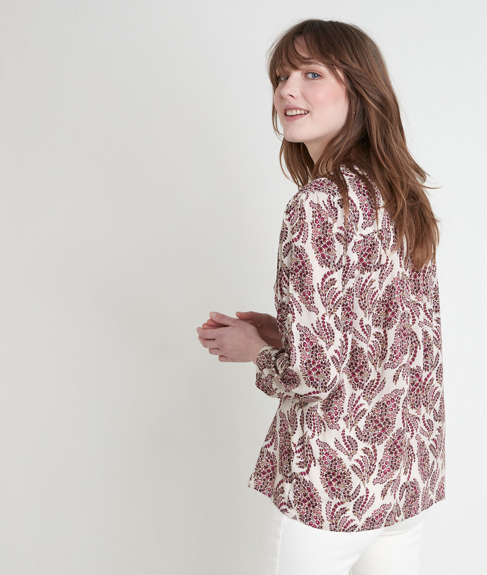 Blouse rose imprimée therese bois de rose.