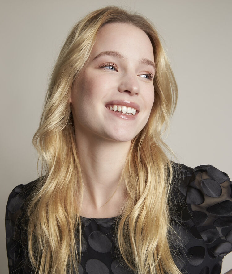 Robe à pois rosie noir.