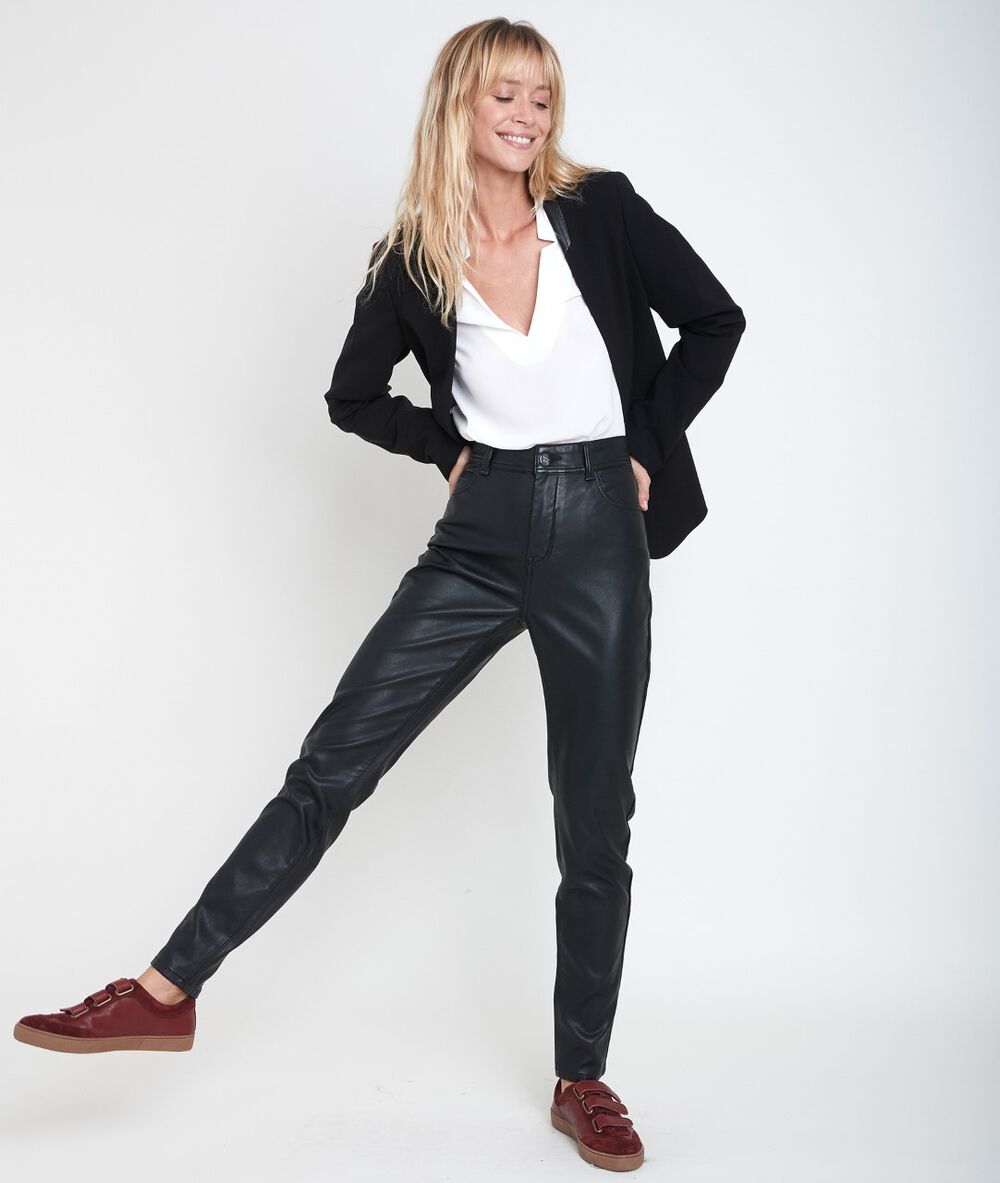 Pantalon faux cuir slim malice noir.