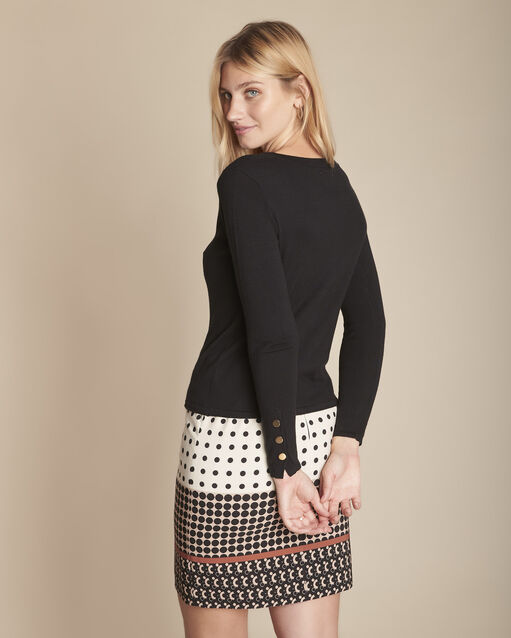 Pull noir encolure tunisienne fanny noir.