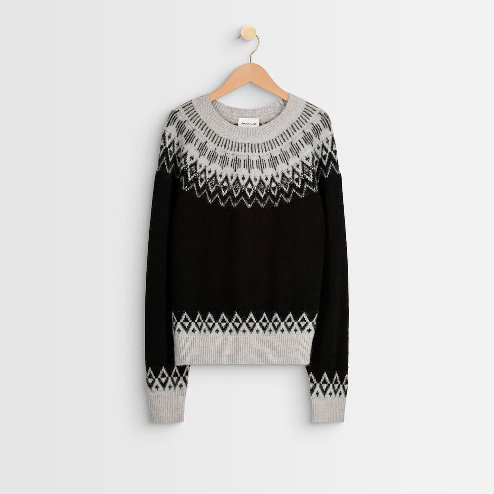 Pull jacquard remo noir.